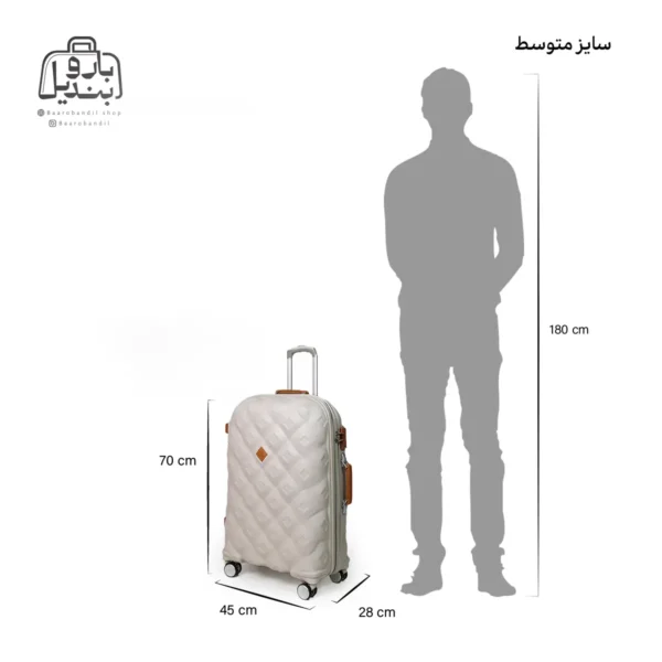 تصویر اختصاصی از چمدان سایز متوسط آی‌تی it مدل embellish در رنگ کرم با سایزبندی