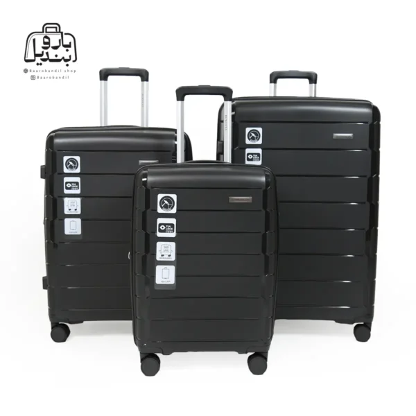 تصویر اختصاصی از چمدان سه تکهٔ رو ونتا پازل در رنگ مشکی