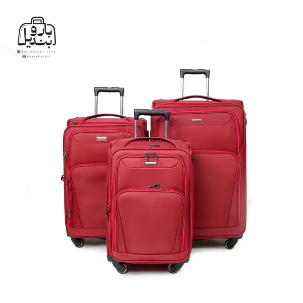 تصویر اختصاصی از چمدان سه تکهٔ هرموسا کد HB001 در رنگ قرمز