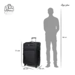 تصویر اختصاصی از چمدان سایز بزرگ هرموسا کد HB001 در رنگ مشکی با سایزبندی