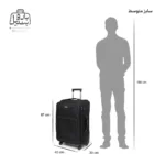 تصویر اختصاصی از چمدان سایز متوسط هرموسا کد HB001 در رنگ مشکی با سایزبندی