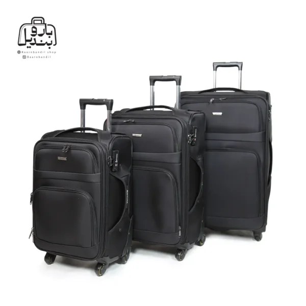 تصویر اختصاصی از چمدان سه تکهٔ هرموسا کد HB002 در رنگ مشکی