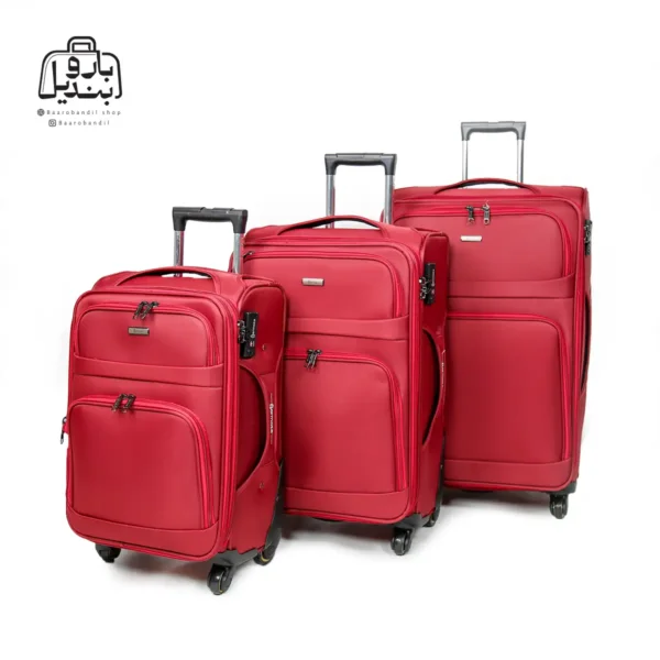تصویر اختصاصی از چمدان سه تکهٔ هرموسا کد HB002 در رنگ قرمز