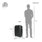 تصویر اختصاصی از چمدان سایز متوسط ماندیرو در رنگ مشکی با سایزبندی