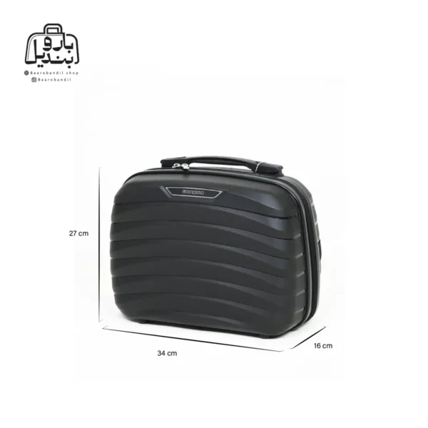 تصویر اختصاصی از کیف آرایشی چمدان ماندیرو در رنگ مشکی با سایزبندی