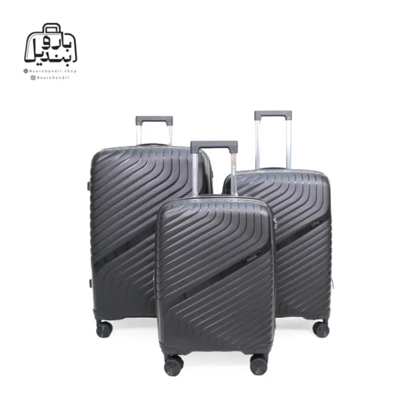 تصویر اختصاصی از چمدان سه تکهٔ پاور در رنگ مشکی