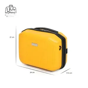 تصویر اختصاصی از کیف آرایشی چمدان سونادا میلان در رنگ زرد با سایزبندی