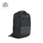 تصویر اختصاصی از نمای جلو و پهلوی کوله‌پشتی پاورگینگ کد ۱۲۰۲۳ در رنگ مشکی