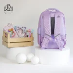 تصویر اختصاصی از نمای پشتی کوله پشتی مدرسه کریس بلا 1017 در طرح baby girl در رنگ بنفش