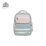 تصویر اختصاصی از نمای جلوی کوله پشتی مدرسه کریس بلا 5003 در طرح رنگین کمان در رنگ سبز