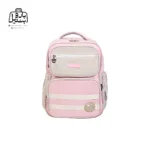 تصویر اختصاصی از نمای جلوی کوله پشتی مدرسه کریس بلا 5003 در طرح رنگین کمان در رنگ صورتی