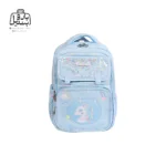 تصویر اختصاصی از نمای جلوی کوله پشتی مدرسه کریس بلا 5005 در طرح یونیکورن در رنگ آبی