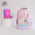 تصویر اختصاصی از نمای جلوی کوله پشتی مدرسه سان ایت 0279 در طرح خرگوش در رنگ صورتی