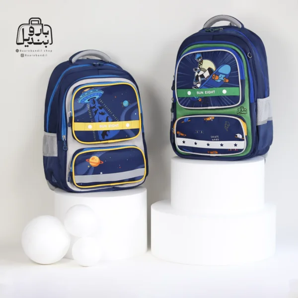 تصویر اختصاصی از کوله پشتی مدرسه سان ایت 2142 در طرح اسکیت و فضانورد