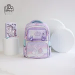 تصویر اختصاصی از نمای جلوی کوله پشتی مدرسه سان ایت 2168 در طرح رنگین کمان و یونیکورن در رنگ بنفش