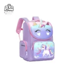 تصویر اختصاصی از نمای جلو و کناری کوله پشتی مدرسه یونیکورن 1019 سایز بزرگ در رنگ بنفش