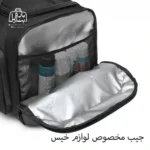 تصویر اختصاصی از نمای کناری ساک ورزشی فوور کد 9709 در رنگ مشکی