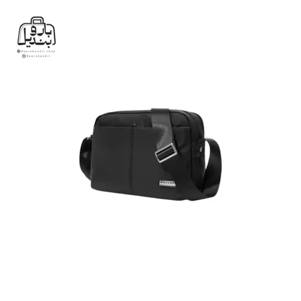 تصویر اختصاصی از نمای جلو و کناری کیف دوشی فوور کد 2961-03 در رنگ مشکی