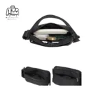 تصویر اختصاصی از زیپ باز کیف دوشی ولنتیر کد 1713-13 در رنگ مشکی