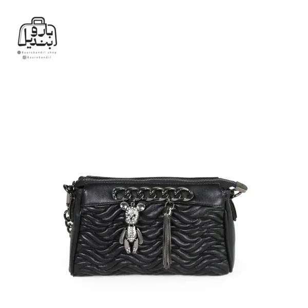 تصویر اختصاصی از نمای جلوی کیف زنانه دنیز جنوا کد ۰۰۱۰۰ در رنگ مشکی