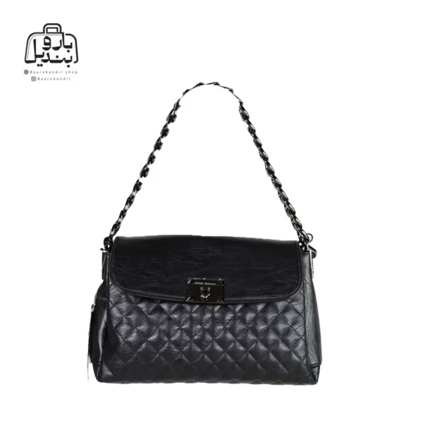 تصویر اختصاصی از نمای جلوی کیف زنانه دنیز جنوا کد ۰۰۷۶ در رنگ مشکی