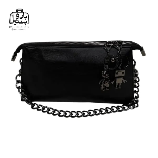 تصویر اختصاصی از نمای جلوی کیف زنانه دنیز جنوا کد ۰۰۸۸ در رنگ مشکی