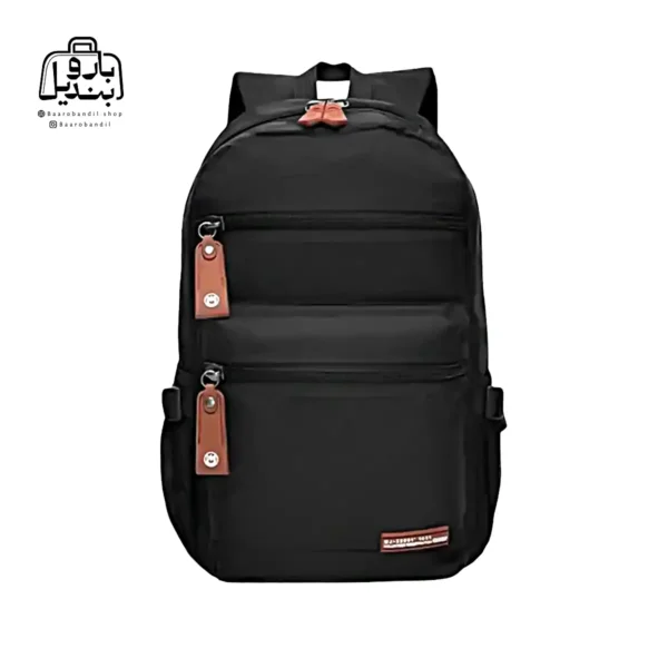 تصویر اختصاصی از نمای جلوی کوله پشتی ولنتیر کد 1821-08 در رنگ مشکی