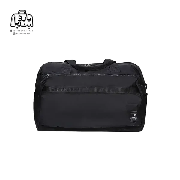 تصویر اختصاصی از نمای جلوی ساک ورزشی ولنتیر کد ۱۸۲۱-۰۵ در رنگ مشکی