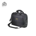تصویر اختصاصی از نمای جلو و کناری همراه با بند laptop کیف دستی لپتاپی کمل کد A107 در رنگ مشکی
