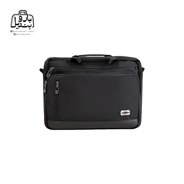 تصویر اختصاصی از نمای جلوی کیف دستی لپتاپی لیستات ۶۶۰۱ در رنگ مشکی