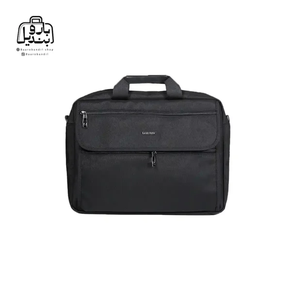 تصویر اختصاصی از نمای جلوی کیف دستی لپتاپی لیستات ۶۸۰۱ در رنگ مشکی