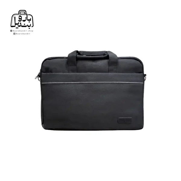 تصویر اختصاصی از نمای جلوی کیف دستی لپتاپی sky bird کد ۶۱۲ در رنگ مشکی