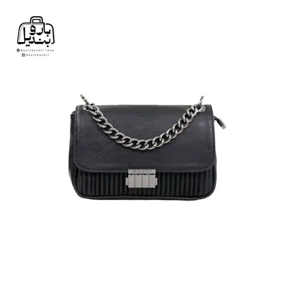 تصویر اختصاصی از نمای جلوی کیف زنانه دنیز جنوا کد ۰۰۸۵ در رنگ مشکی