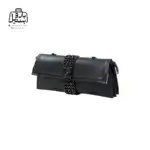 تصویر اختصاصی از نمای کناری کیف دوشی زنانه دنیز جنوا کد ۰۰۸۶ در رنگ مشکی