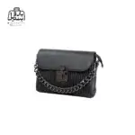 تصویر اختصاصی از نمای کناری کیف دوشی زنانه دنیز جنوا کد ۰۰۸۷ در رنگ مشکی