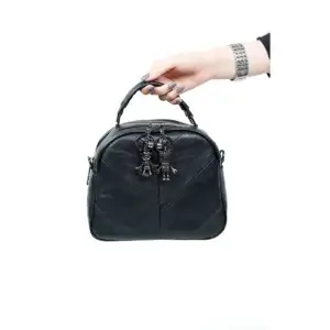 تصویر اختصاصی از نمای جلوی کیف زنانه دنیز جنوا کد ۰۰۹۵ در رنگ مشکی