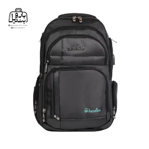 تصویر اختصاصی از نمای جلوی کوله‌پشتی بنلتون کد ۱۰۱ در رنگ مشکی