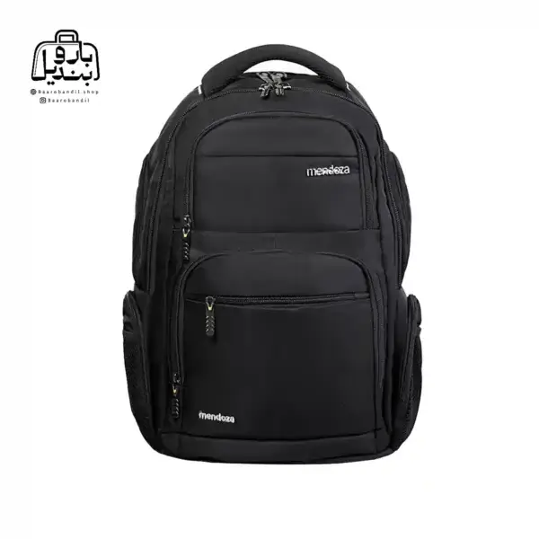 تصویر اختصاصی از نمای جلوی کوله‌پشتی مندوزا کد ۱۰۱ در رنگ مشکی