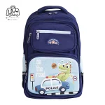 تصویر اختصاصی از نمای جلوی کوله پشتی مدرسه هونکا ۲۶۱۹ طرح دایناسور در رنگ سرمه‌ای