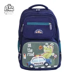 تصویر اختصاصی از نمای جلوی کوله پشتی مدرسه هونکا ۲۶۱۹ طرح دایناسور در رنگ سبز