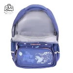 تصویر اختصاصی از زیپ باز کوله پشتی مدرسه هونکا ۳۳۱۳ در رنگ سرمه‌ای