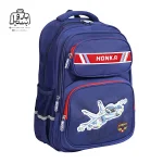 تصویر اختصاصی از نمای جلو و کناری کوله پشتی مدرسه هونکا ۳۳۱۶ در رنگ سرمه‌ای