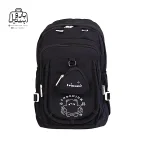 تصویر اختصاصی از نمای جلوی کوله پشتی مدرسه ingenium کد ۰۰۰۹ در رنگ مشکی