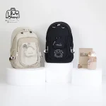 تصویر اختصاصی از نمای جلوی کوله پشتی مدرسه ingenium کد ۰۰۰۹ در رنگ شکلاتی مشکی