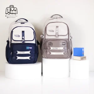 تصویر اختصاصی از نمای جلوی کوله پشتی مدرسه لاتین شیپ ۲۱۰۱ در رنگ شکلاتی سرمهای