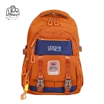 تصویر اختصاصی از نمای جلوی کوله پشتی مدرسه یونیک ۱۰۱۱ در رنگ نارنجی