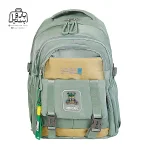 تصویر اختصاصی از نمای جلوی کوله پشتی مدرسه یونیک ۱۰۱۱ در رنگ سبز پاستیلی