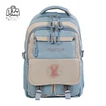 تصویر اختصاصی از نمای جلوی کوله پشتی مدرسه یونیک ۱۰۱۴ در رنگ آبی