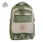 تصویر اختصاصی از نمای جلوی کوله پشتی مدرسه یونیک ۱۰۱۴ در رنگ سبز