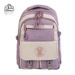 تصویر اختصاصی از نمای جلوی کوله پشتی مدرسه یونیک ۱۰۱۴ در رنگ یاسی